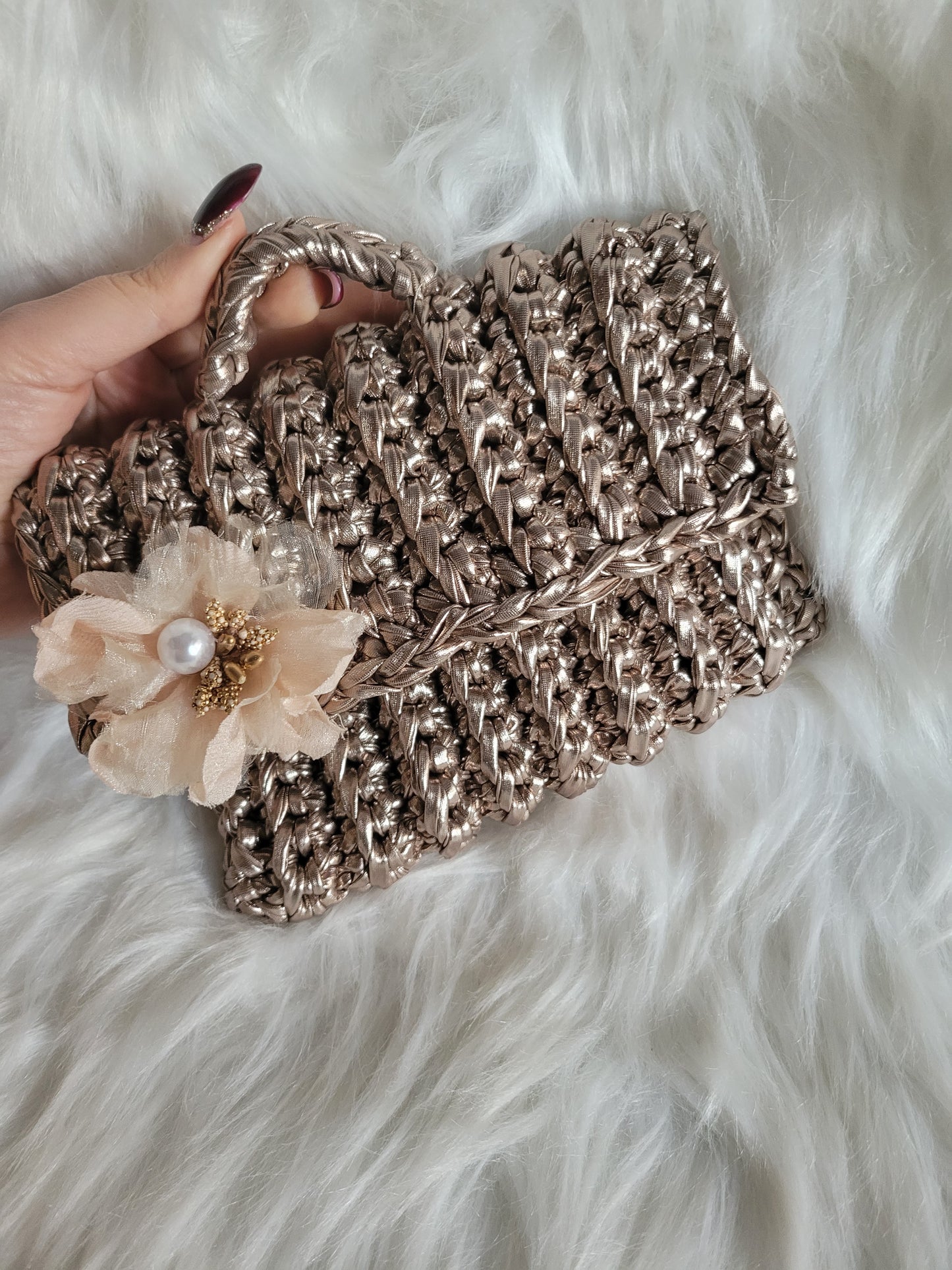 Pochette bronze flower