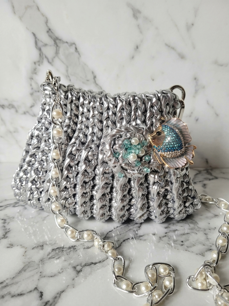Mini pochette perla di mare