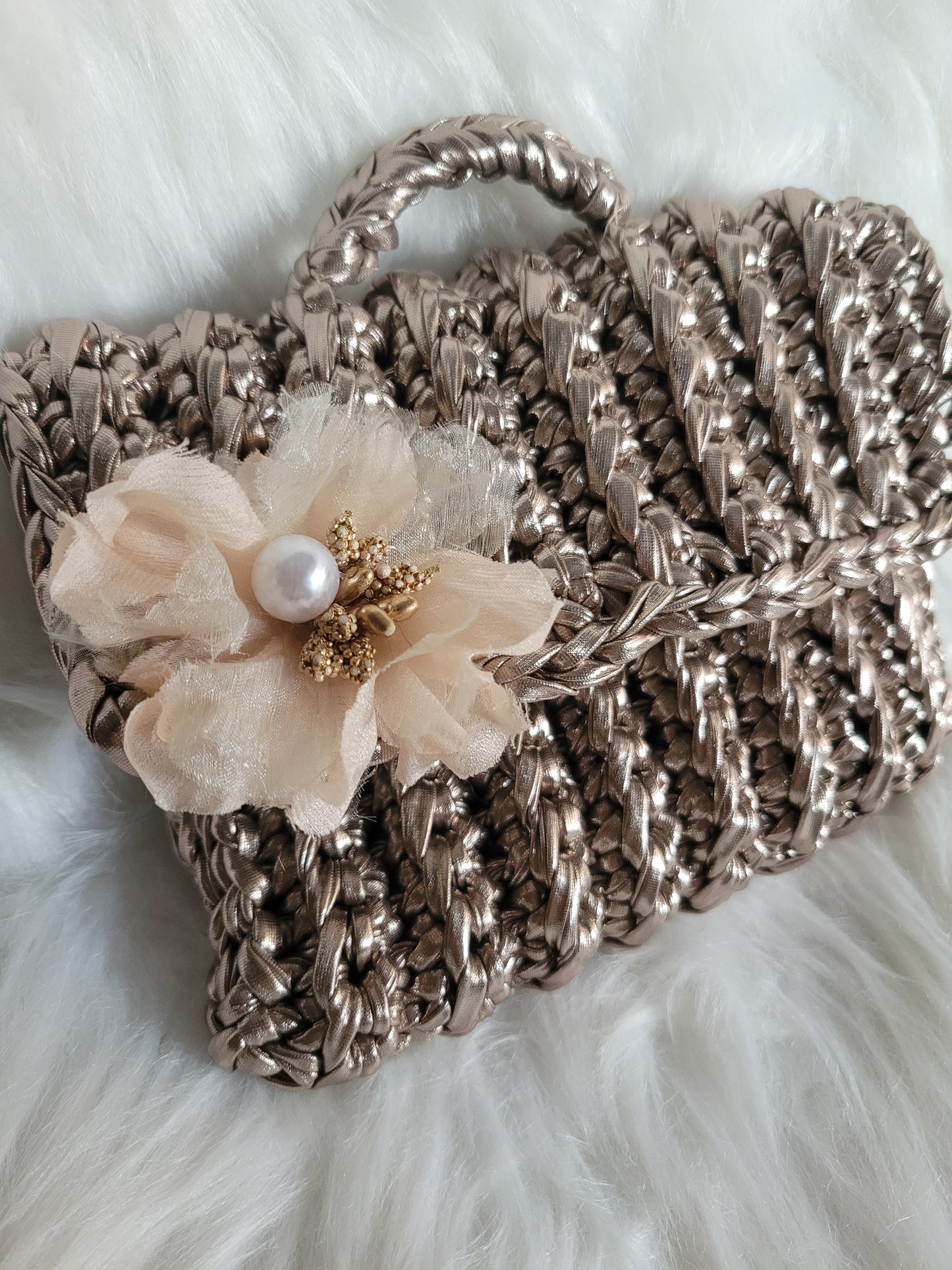Pochette bronze flower
