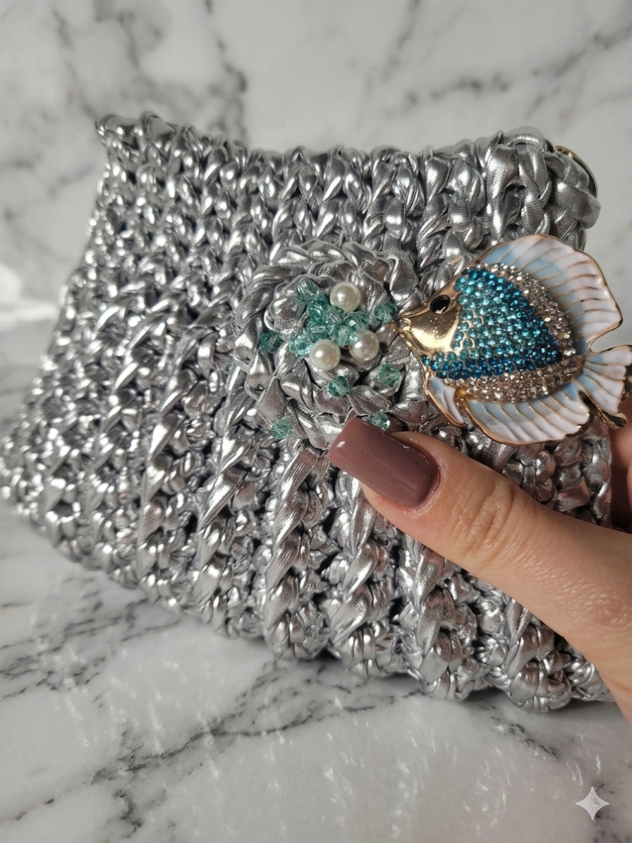 Mini pochette perla di mare