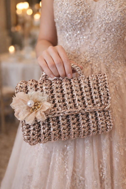 Pochette bronze flower