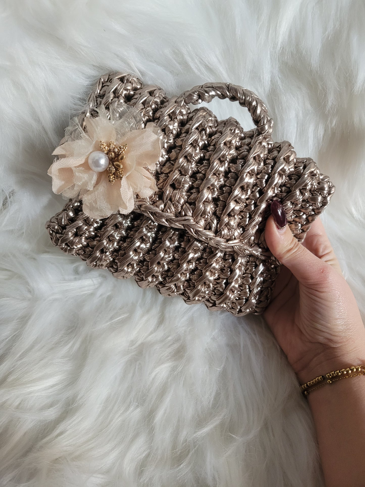 Pochette bronze flower