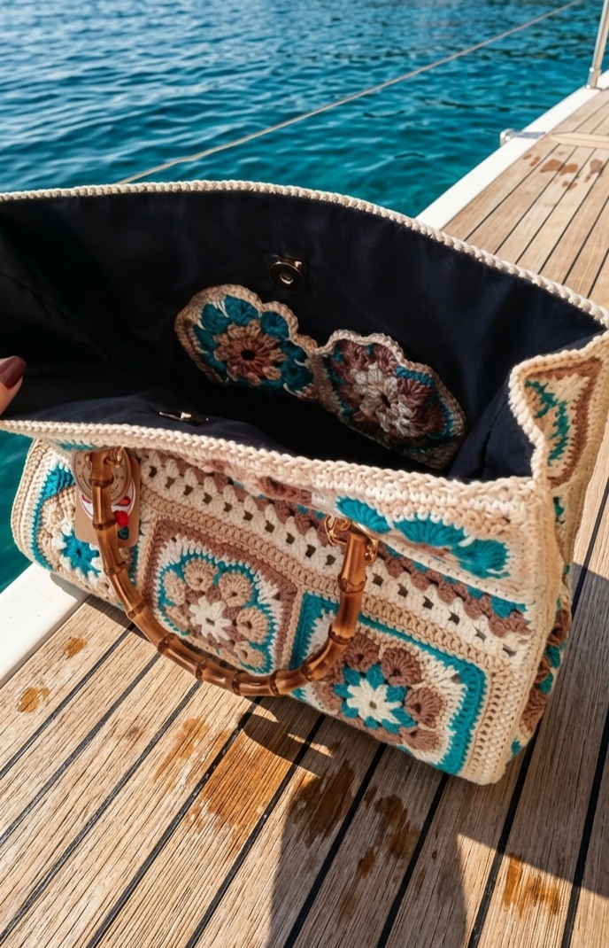 Granny square shopper