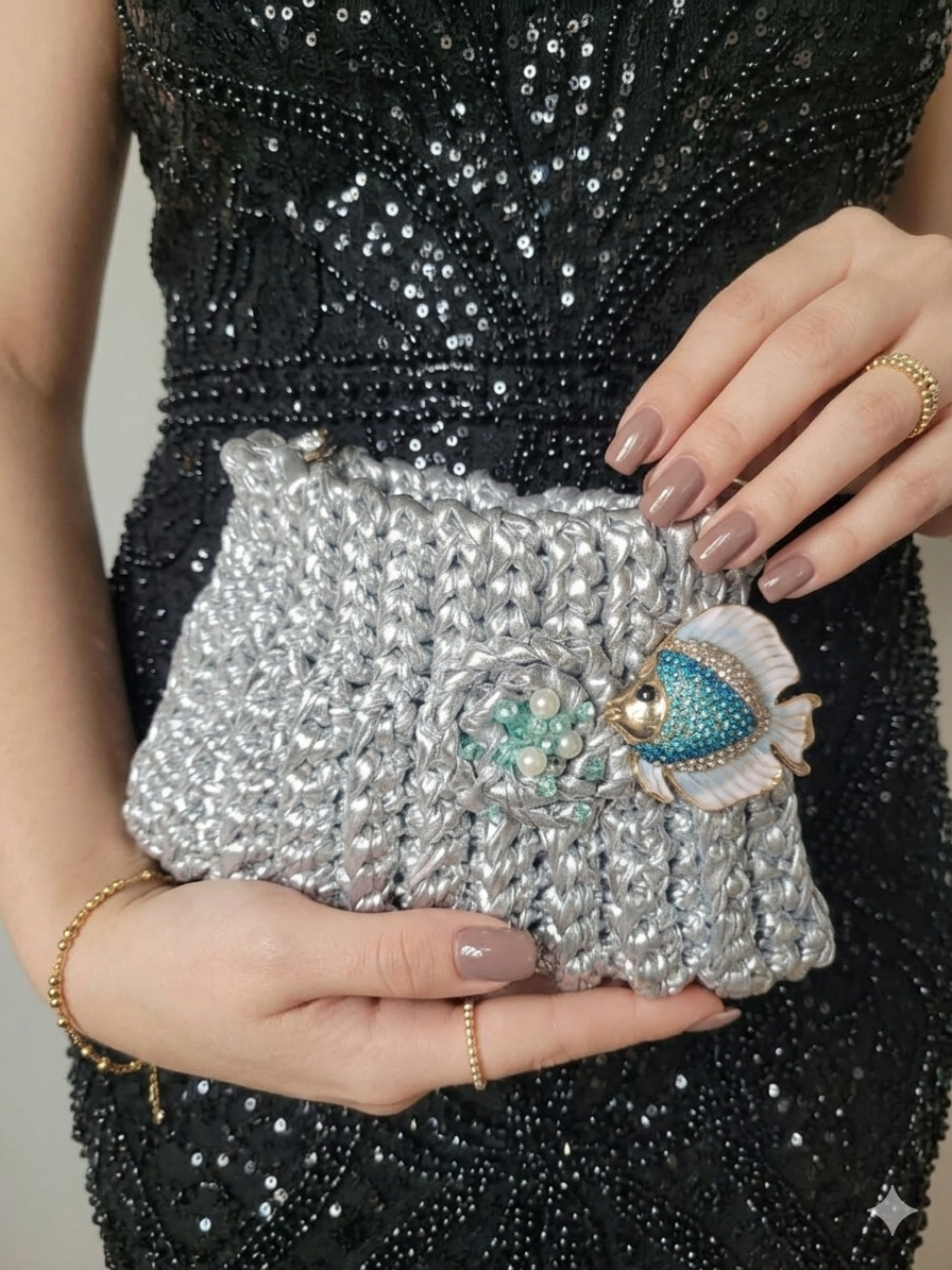 Mini pochette perla di mare
