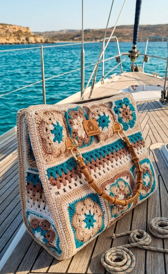 Granny square shopper