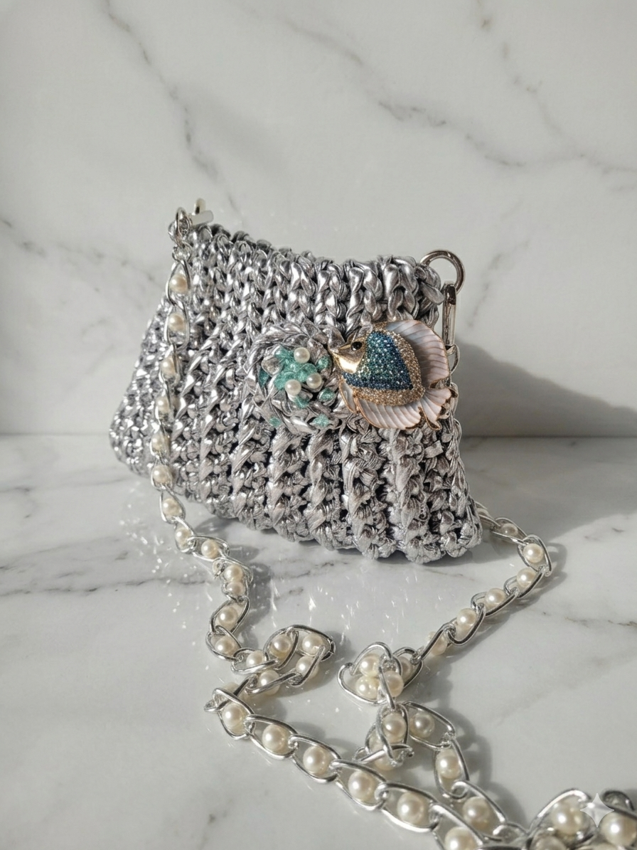 Mini pochette perla di mare